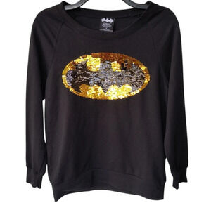 DC Comics Sequin Batman Logo Women's Sweatshirt, M